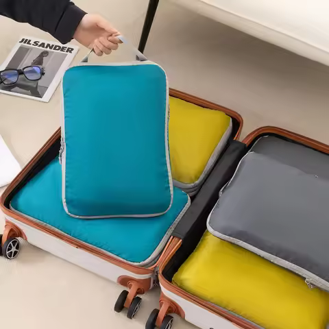 Foldable Compressed Packing Travel Clothing Organiser Bag Waterproof Compressible Suitcase Clothes O