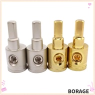 BORAG Car Audio Connector, Gold Silver Pure Copper Car Speaker Wire Terminal, 0GA 4GA 8GA Car Audio 