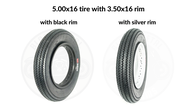 tires set 16" (5.00×16 tire and 3.00×16 rim)