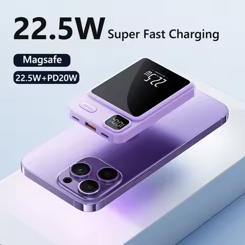 22.5W Fast Charging Power Bank 20000mAh 15W Magsafe Wireless Charger for iPhone 16 15 14 13 12 X Sam