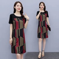 Summer Middle-aged Elderly Dress Dress Middle-aged Women Dress Midle-aged Elderly Dress Mid-length 1