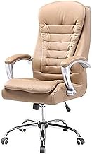 Boss Chair Reclining Chairs Living Room Armchairs High Back Office Chair Executive Leather Computer Desk Swivel Task Chair Computer Gaming Chairs (Color : Black) (Brown) (Brown) interesting