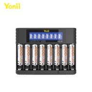 Yonii ALL8 8 ชิ้นแบตเตอรี่ ชาร์จถ่าน 1.2V NIMH AA/AAA เครื่องชาร์จ LCD 1.5V Li-ion AA / AAA เครื่องช