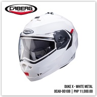 CABERG Duke X White Metal Gloss Flip Up Helmet (M-XL) (Made in Italy) (DCAB-00108)