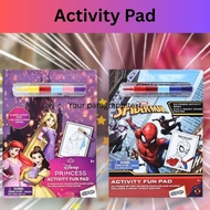 Marvel Spider Man / Princess Multicolored Activity Fun Pad With Stackable Crayon