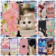 Vivo Y71 Y71i Y71A 1724 1801 1801i Cute Flower Cat Printed Casing VivoY71 Y 71 71i 71A Soft Silicone TPU Phone Case