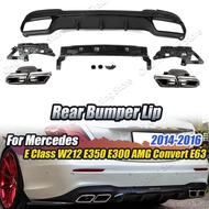 Upgrade E63 Style Car Rear Bumper Diffuser For Mercedes Benz W212 W213 E260 E300 E350 2014-2023 Rear