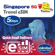 Happy Singapore eSIM - 5-15 Days 3-8GB Unlimited Data Prepaid Travel eSIM (5G/4G)