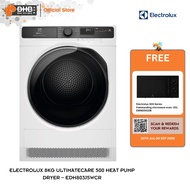 Electrolux 8.0kg UltimateCare 500 Heat Pump Dryer EDH803J5WCR SensiCare EDH803J5WR Mesin Pengering P