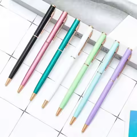 1Piece Lytwtw's Stationery Creative School Supplies Ballpoint Pen Business Metal Office Accessories 