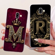 Clear For Samsung J6 Plus SM-J610F SM-J610G Cover For Samsung Galaxy J6+ Case Luxury Crown A-Z Lette