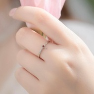 石榴石925純銀十字架戒指 可調式戒指