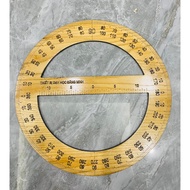 Teacher's wooden 360-degree multi-purpose round ruler (angle measurement, degree measurement, compas