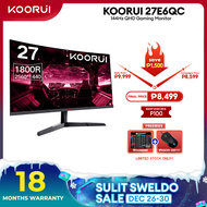 KOORUI 27E6QC (powered by HKC) 27" Gaming Monitor 144Hz(1ms, 1800R Curved VA Panel, DP1.2+HDMI*2, Bu