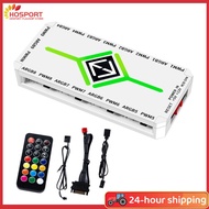 【HOSPORT】1 To 9 Ports 3 in 1 5V 3 Pin ARGB Controller Cooling Fan Hub with Remote PWM Fan Hub PWM & 