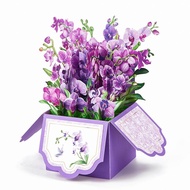 Flower Greeting Card With Envelope Surprise Gifts For Mothers Day Birthday Thanksgiving Wedding Anniversary Floral Box 3D Pop-up
