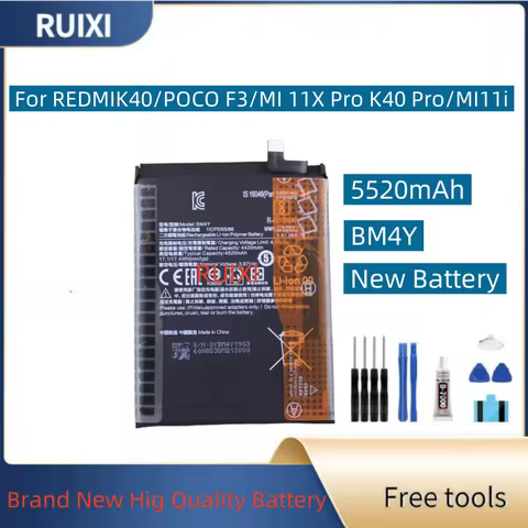 RUIXI BM4Y 5520mAh For K40 Pro K40pro Battery +Tools
