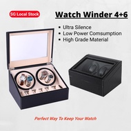 Automatic Watch Winder 4+6 Double Head Electric Motor Watch Storage Boxes Super Sound-off Watch Shaker