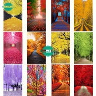 【HF】Colorful Forest 5D DIY Diamond Painting Maple Leaf Landscape Full Drill Money Tree For Home Decoration