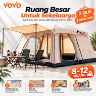 Khemah Camping Waterproof Khemah Unta Camel Tent with expansion canopy Family Tent Large Outdoor 6-1
