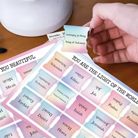 4sheets/60pcs Bible Bookmark Index Tabs Stickers,Inspirational Quotes Decor Pink Label For Organizin