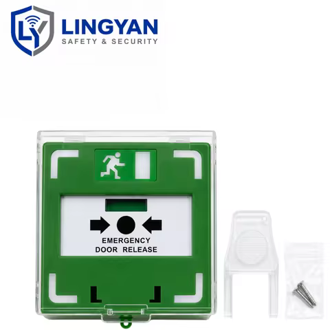 Green Emergency Door Release Button Resettable Call Point with LED Buzzer NO NC COM Output for Acces