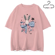 Urbanco - Aesthetic Bow and Bunny T-shirt oversize Wanita, Bow Bunny Aesthetic shirt, Aesthetic T-sh