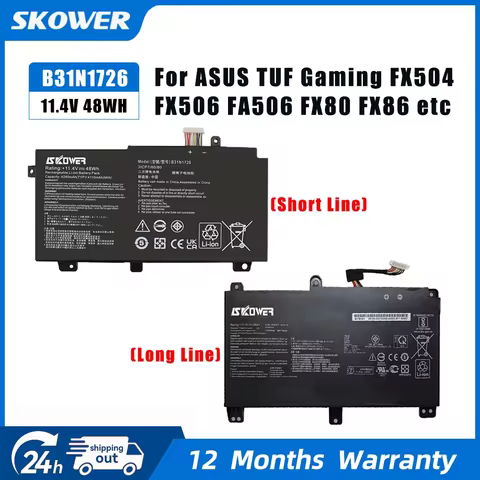 48Wh B31N1726 Battery for Asus FX80 FX86 TUF FX504 FX504G FX504GD FX504GE FX504GM FX505 FX505DT FX50