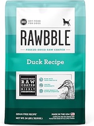 BIXBI Rawbble Dry Dog Food, Duck, 24 lbs - USA Made with Fresh Meat - No Meat Meal & No Corn, Soy or