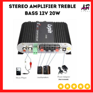 Mini HiFi Stereo Amplifier Treble Bass Booster 12V 20W - LP-838 / Alat Pengganti Speaker Aktif / Pen