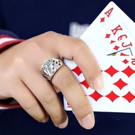 Cincin Poker Royal Flush Men Ring | Cincin Lelaki Daun Terup | Lucky Gambling Jewelry | Hip Hop Vint