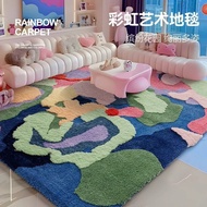 [in stock] 3037New Dopamine Living Room Carpet Imitation Cashmere Thickened Colorful Room Bedside Ru