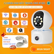 (Free stand) ISCEE Indoor Camera 2 Eyes View 2 Areas - FHD Resolution - Color Night Vision