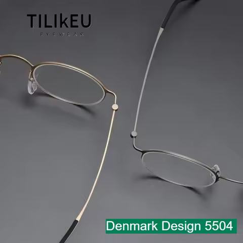 Denmark Brand Replica TT5504 Ultra-Light Pure Titanium 5g Round Frame Glasses Unisex Luxury Retro Th