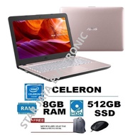 promo!! laptop asus x441 celeron ram 8gb/512gb ssd free mouse/tas - gold 4gb/1tb