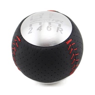 JDM Mu gen RR 5/6 Speed Leather Gear Shift Knob Black and Silver for Honda CRZ Type R Civic FA5 FG2 