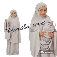 Telekung travel kanak-kanak Telekung budak warna putih percuma beg uncang