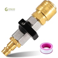 Compressed Air Stopcock, G1/4 Inch Brass Filling Valve 1/4 Inch Quick Release Coupling