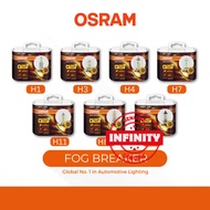 OSRAM Fog Breaker | Halogen Bulb | 1 SET 2 PCS | All Sizes | H1, H3, H4, H7, H11, HB3, HB4 | 100% Or