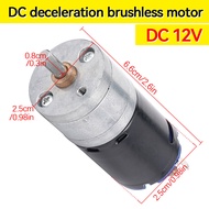 1pc DC 12V Brushed Geared Motor GM25-370K Black Leather 370-10-12D8 Motor 4mm Shaft Diameter Low Noi