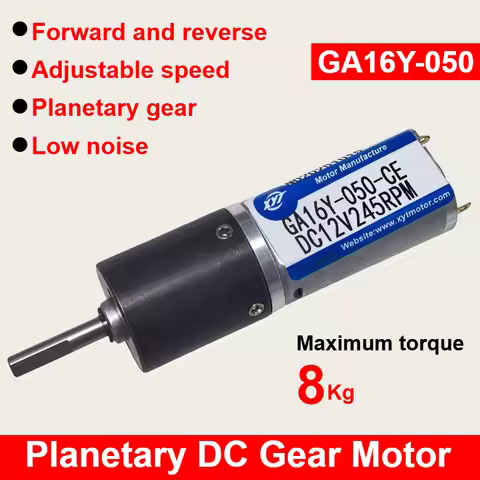 6V/12V 3.6W DC Planetary Gear Reduction Motor Diameter 16mm Micro Motor 16GA-050 Slow Speed Small Mo
