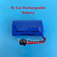 Bateri Kereta Control SM-4Pin 7.4V (18650)1200mAh / 7.4V (14500)2000mAh Rc Car Rechargeable Battery 