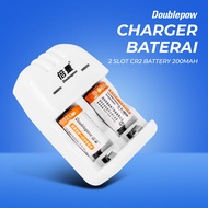 Doublepow 2-slot Battery Charger+2Pcs CR2 Battery 200mAh - DP-K06 - White