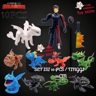 How To Train Your Dragon Action Figure Set of 10 With Hiccup Toothless Light Fury