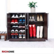 【RICHOME】HOME簡約四門五層鞋櫃-胡桃