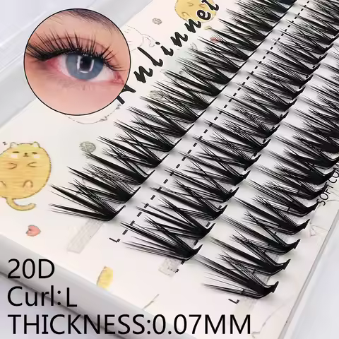 Eyelash Cluster 10D/20D L Curl 60 Bundles/Box Individual Eyelash Natural Eyelash Extension Makeup Cl