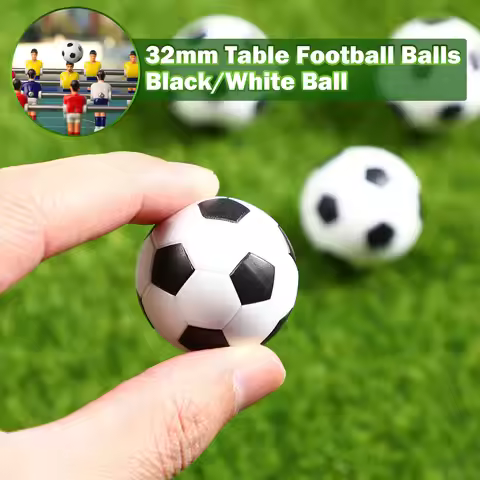 6pcs 32mm Table Soccer Footballs Replacements Mini Black and White Soccer Balls black and white foot