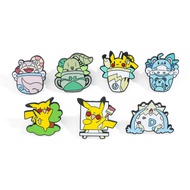 เข็มกลัดการ์ตูน Pikachu 7ชิ้นเข็มกลัดน่ารัก chikorita togepi กระเป๋าเป้สะพายหลังเครื่องประดับปุ่มโลห