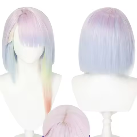 Lucy Cosplay Wig Anime Cyberpunk Edgerunners Cosplay Lucyna Kushinada Multicolor Gradient Heat Resis