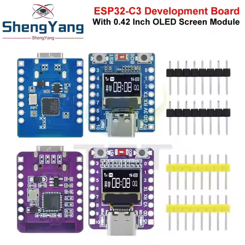 1/2/5PCS ESP32-C3 OLED Development Board With 0.42 Inch OLED Module Wifi+Bluetooth ESP32 Development